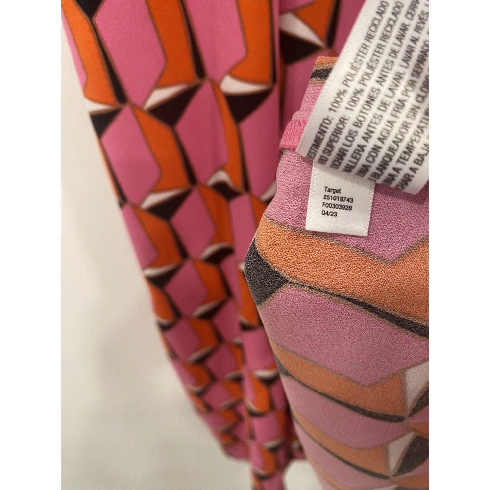 Diane Von Furstenberg Target Dress Pink Retro Modern Geo Mini Dress Size 24 New - Picture 12 of 16